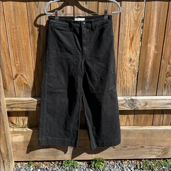 Madewell Emmett Wide-Leg Crop Pants Black 28 - Picture 5 of 10